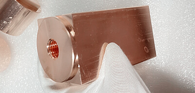 Big copper contacts for high current switches shipped to EU